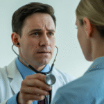 Doctor examining patient in urgent care